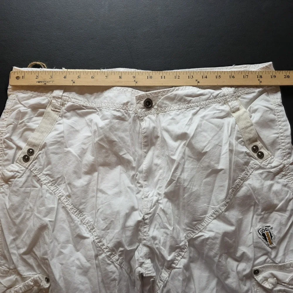 Vintage Stone Touch Cargo Shorts Skater Baggy Combat White Grunge Long 38 NWT